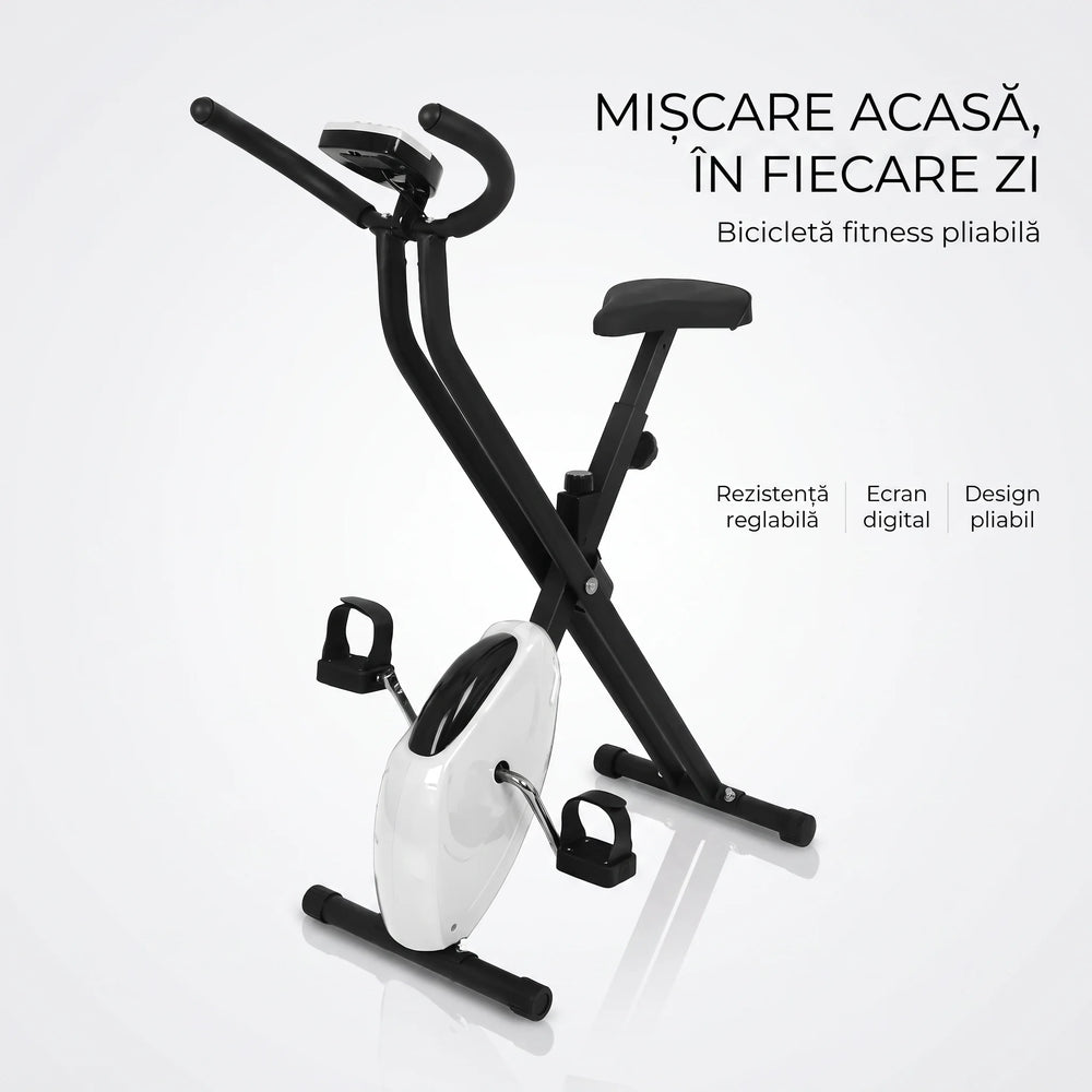 Bicicleta fitness pliabilă cu rezistență reglabilă