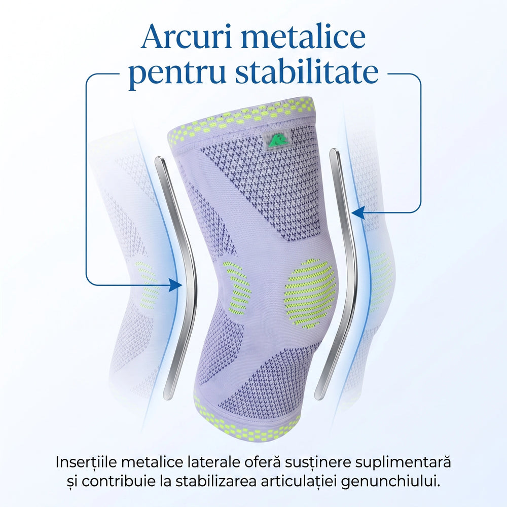 Genunchiera elastică cu arcuri metalice laterale