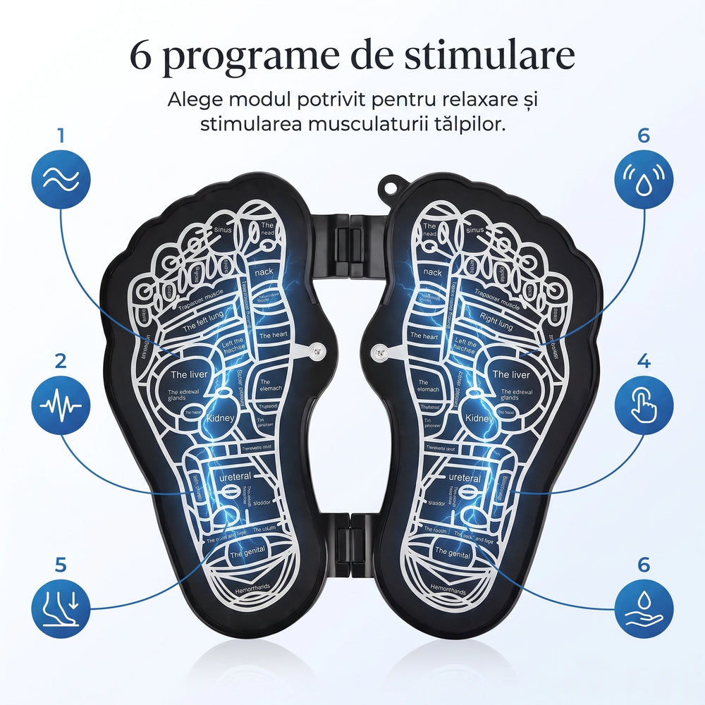 Covorașul EMS pliabil cu 6 programe de masaj