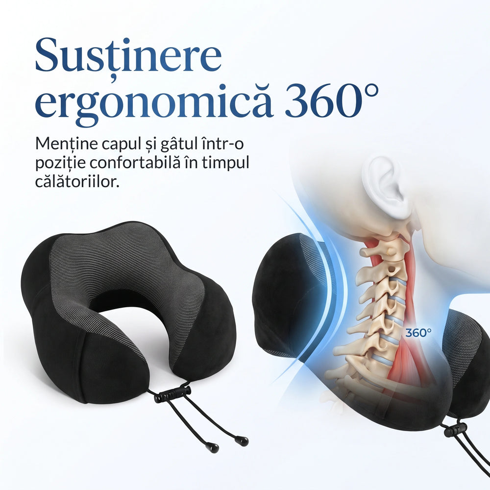 Pernă de călătorie cervicală din memory foam, imaginea 4