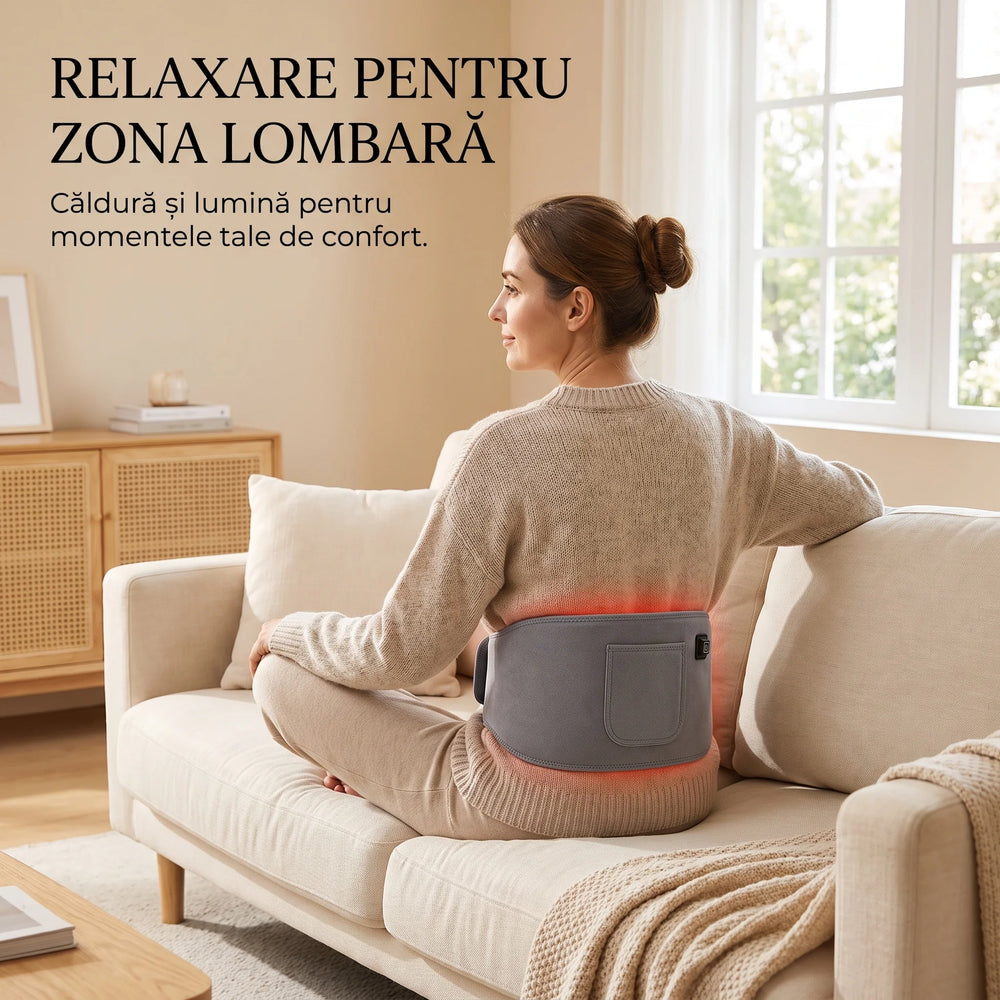 Centura infrarosu multizona cu terapie termica si lumina rosie 660/850 nm, 115 LED-uri, 3 trepte