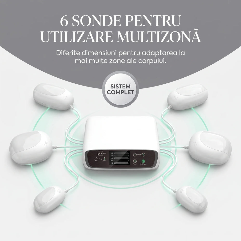 Aparat de magnetoterapie cu 6 sonde, în alb