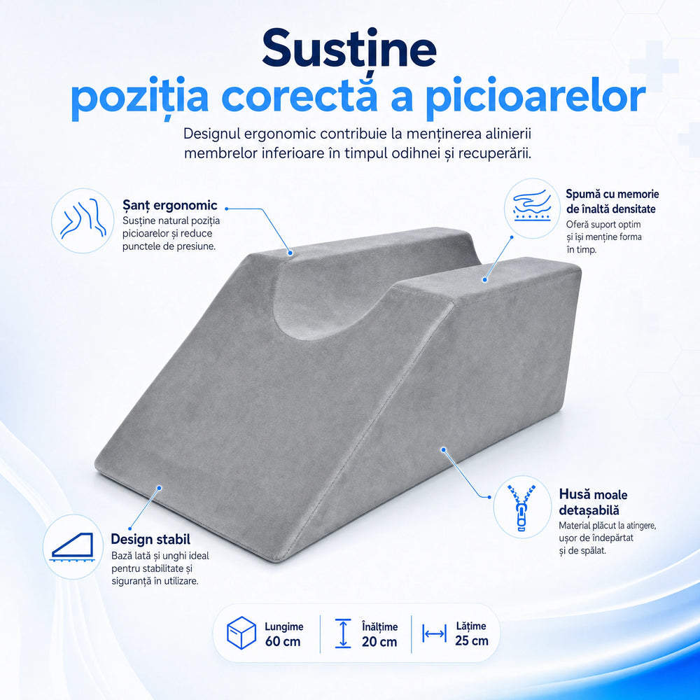 Perna pentru ridicarea picioarelor cu husă din catifea