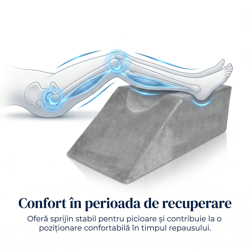 Pernă ortopedică ridicare picioare memory foam 45°, imaginea 4