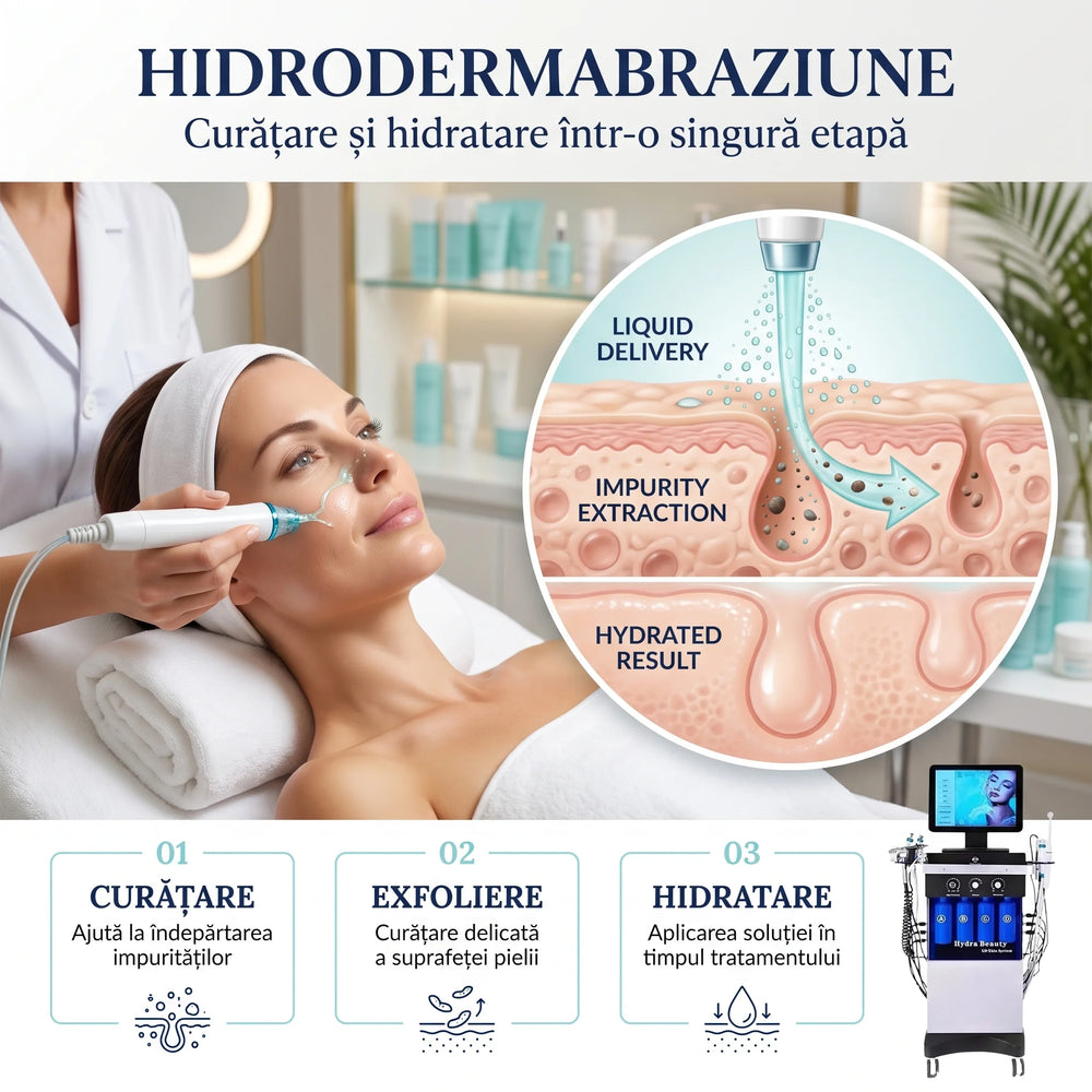 Dispozitiv facial de hidrodermabraziune HydraSkin Pro