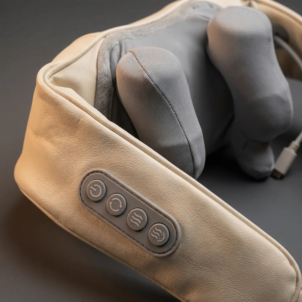 Aparat de masaj Shiatsu 6D wireless pentru zona cervicală și umeri