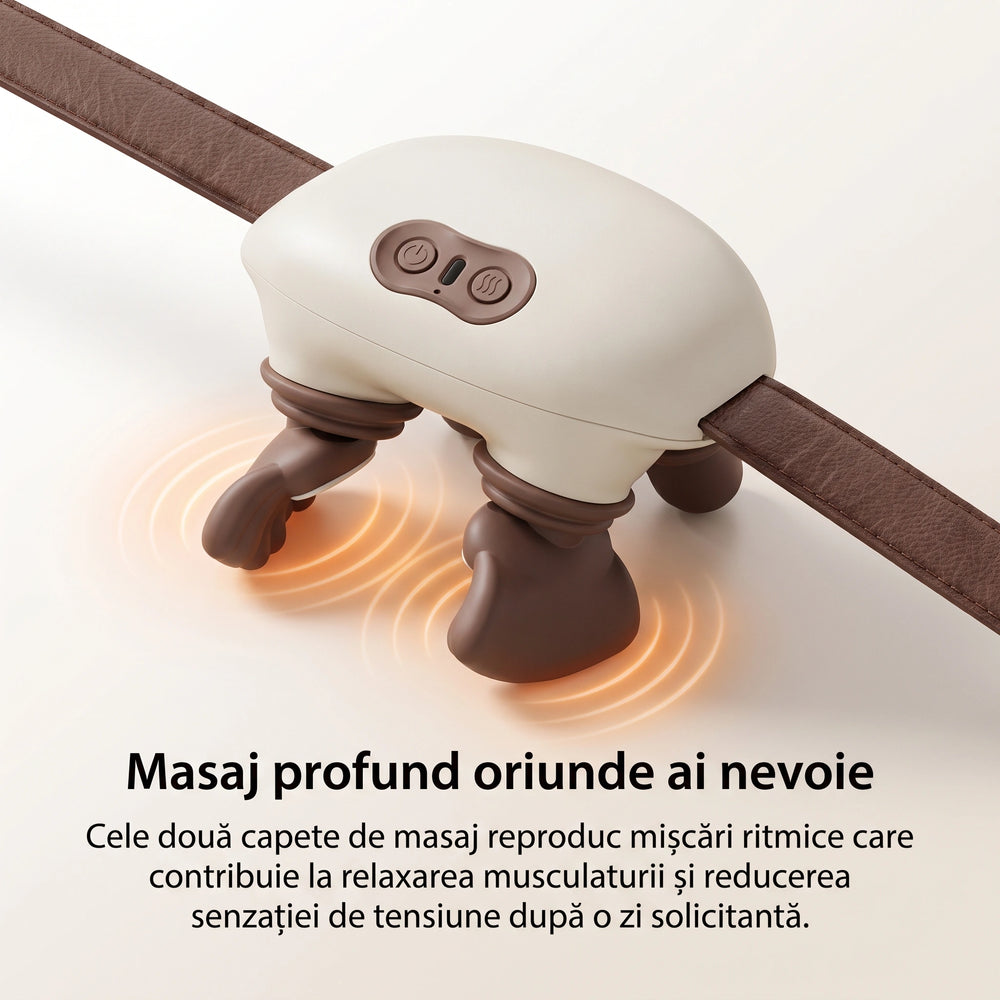 Aparatul de masaj Shiatsu wireless cu funcție de încălzire