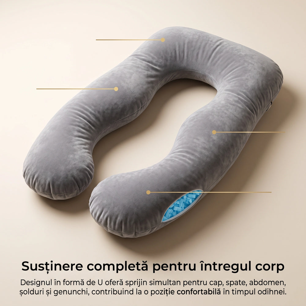 Perna pentru corp cu umplutură din spumă mărunțită