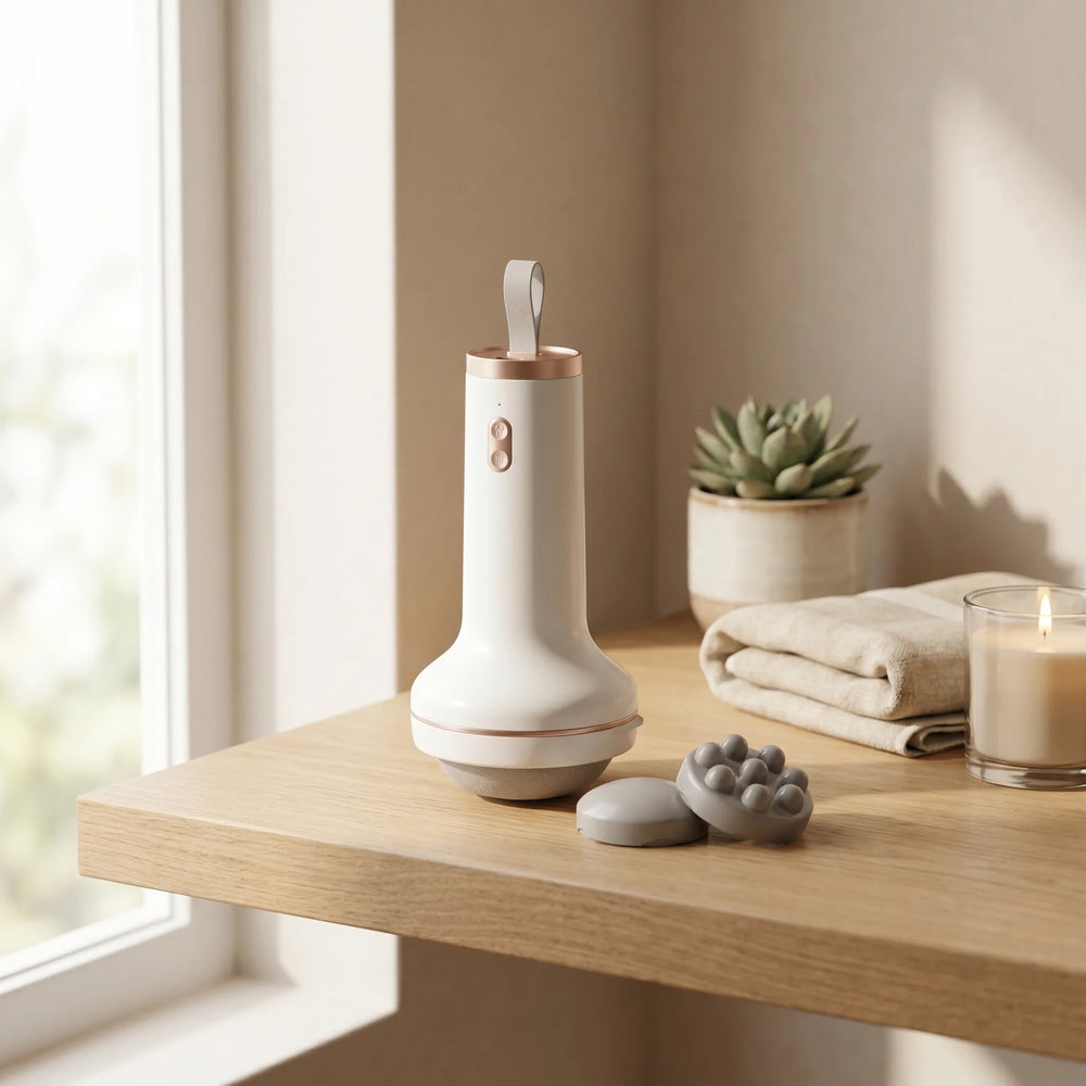 Aparat de masaj corporal 3D wireless, în alb
