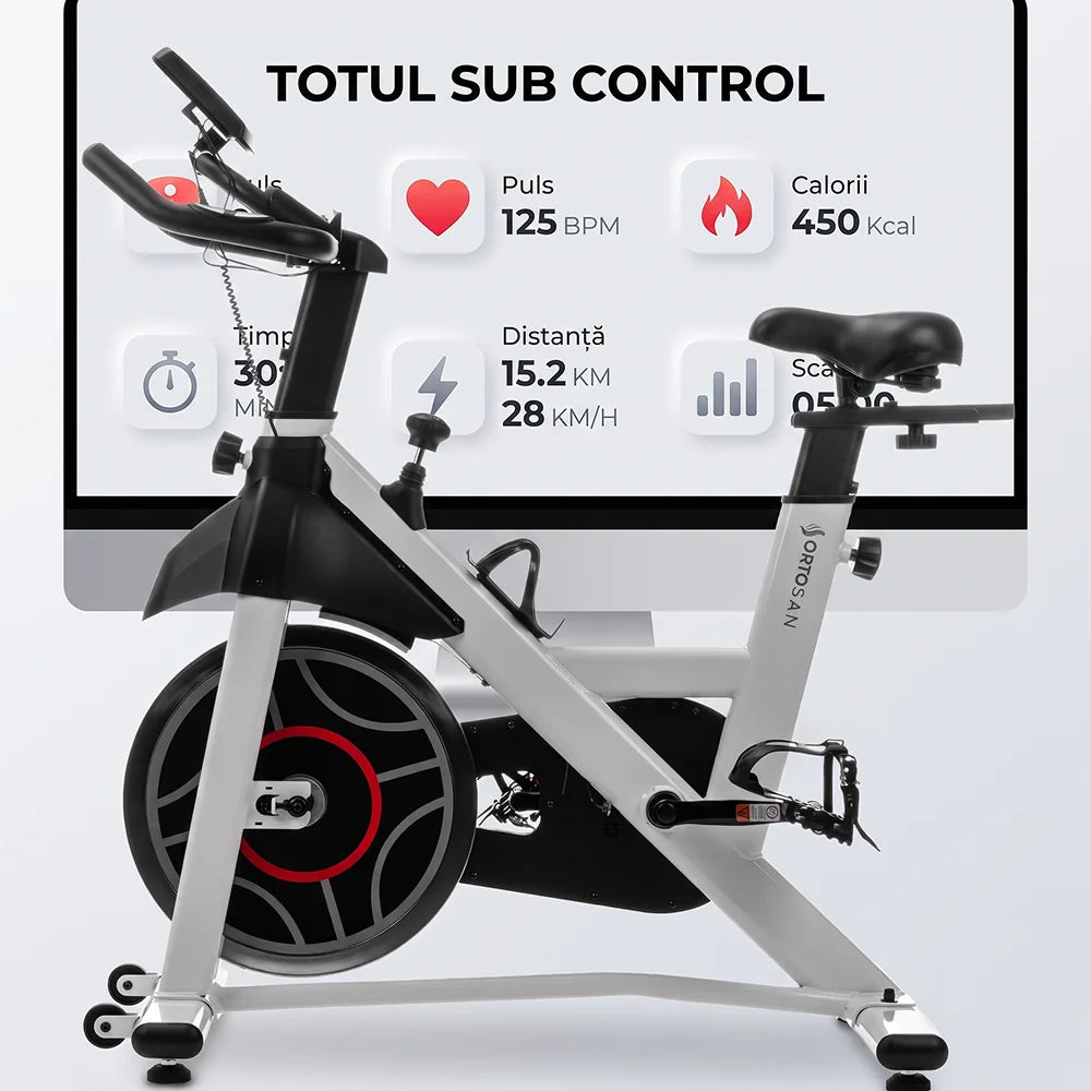 BICICLETA FITNESS SAN301 WHITE – imaginea 3