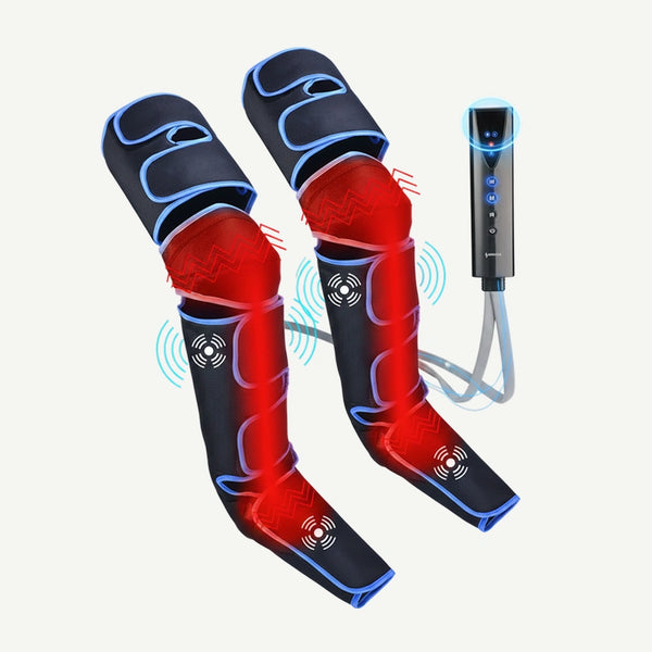 Aparat de Masaj si Incalzire pentru Picioare, Gambe, Coapse, Presoterapie, Drenaj Limfatic, cu compresie de aer, multifunctional, 6 moduri masaj, 3 intensitati, Reglabil