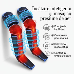 Aparat de masaj pentru picioare, gambe și coapse cu încălzire
