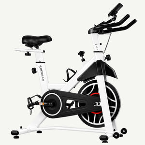 Bicicletă fitness spinning Ortosan SAN301 albă, volantă 13 kg