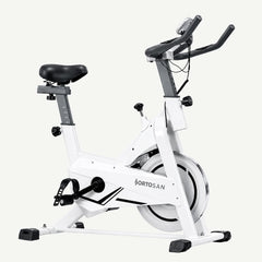 Bicicletă fitness spinning Ortosan SAN290 albă, volantă 10 kg
