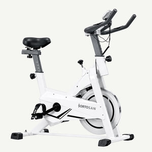 Bicicletă fitness spinning Ortosan SAN290 albă, volantă 10 kg