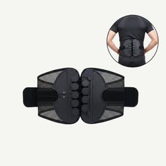 Centura de decompresie lombara, cu sistem de scripete pentru leziuni ale discului si spasme musculare ale spatelui, reglabila, Negru
