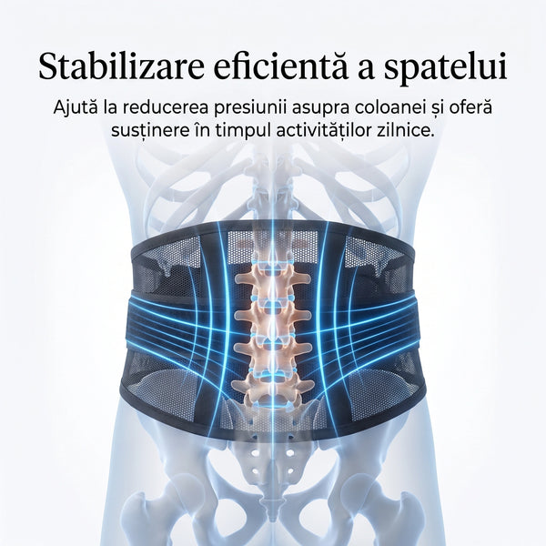 Corset suport lombar cu pad detasabil si compresie dubla ORTO 69, Negru – imaginea 4