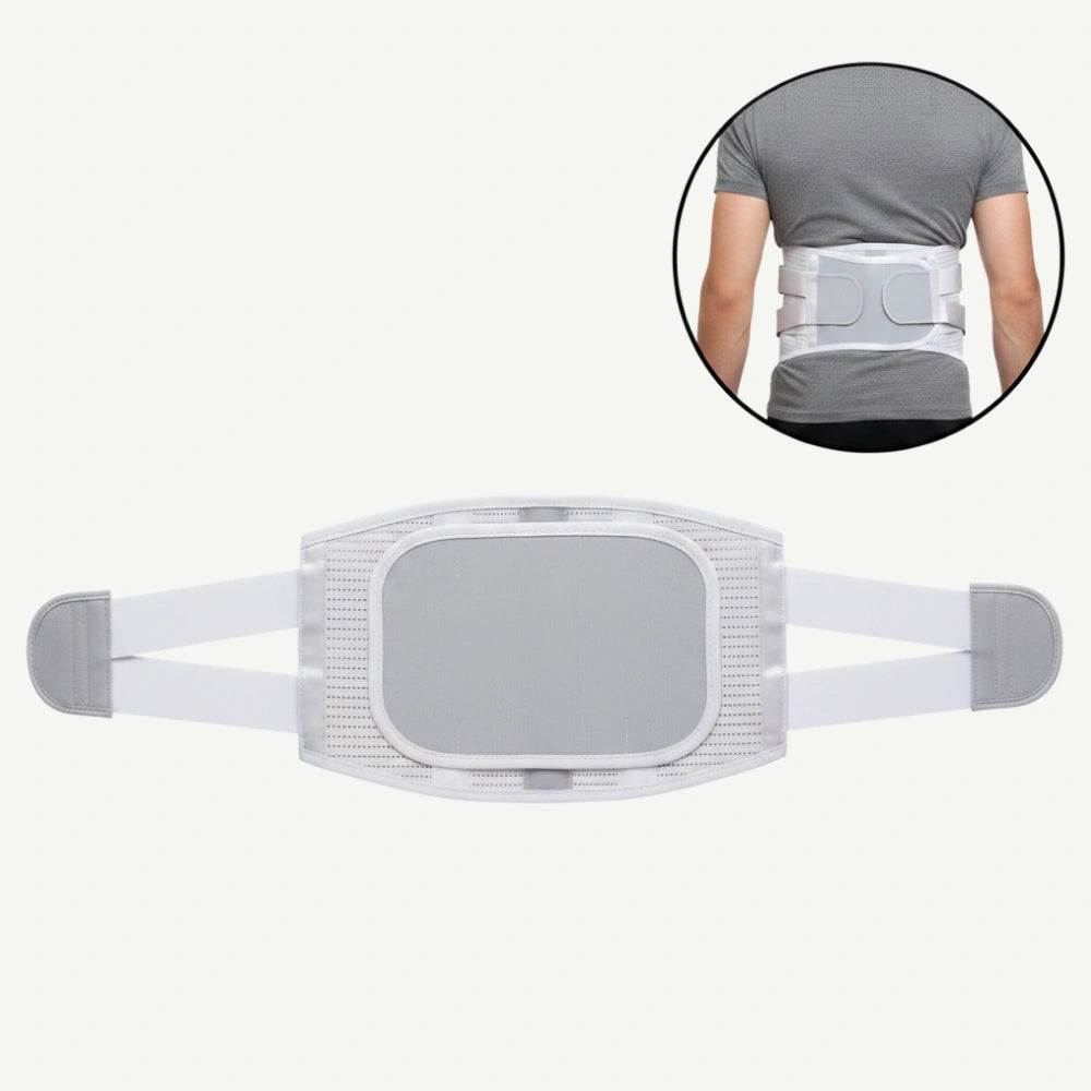 Corset lombar cu suport, 3 paduri detasabile (mesh/plus/magnetic), Gri