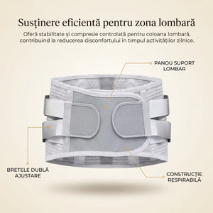 Corset lombar cu suport, 3 paduri detasabile (mesh/plus/magnetic), Gri – imaginea 2