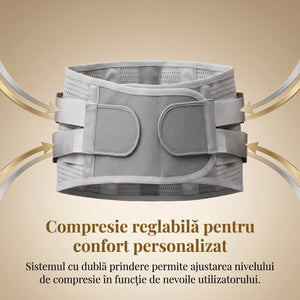 Corset lombar cu suport, 3 paduri detasabile (mesh/plus/magnetic), Gri – imaginea 4