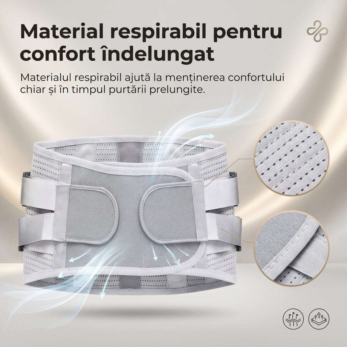 Corset lombar cu suport și 3 perne detașabile, imaginea 6