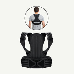 Corset corector postura spate si umeri, cu atele rigide si bretele reglabile, Unisex, Negru