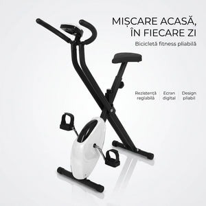 Bicicleta fitness pliabilă cu rezistență reglabilă