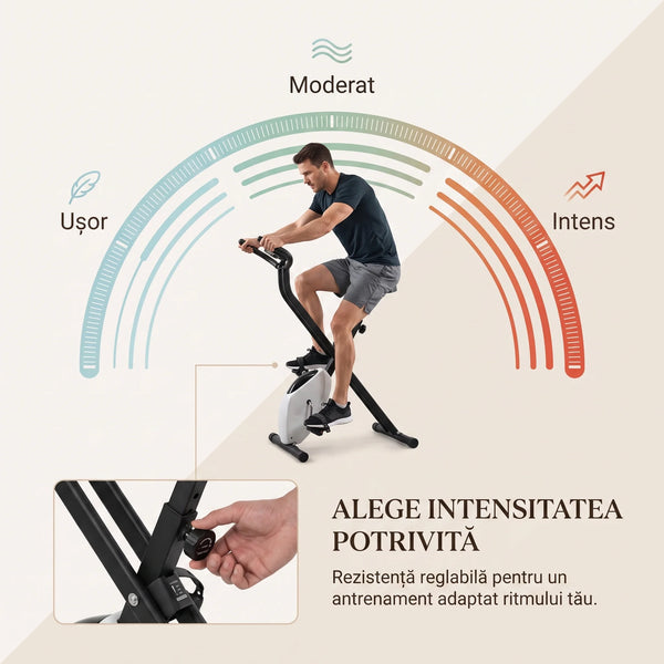 Bicicletă fitness pliabilă cu rezistență reglabilă, imaginea 5