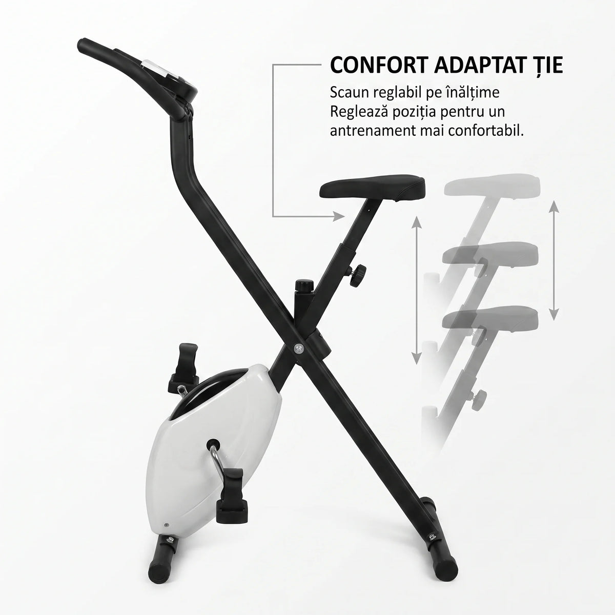 Bicicletă fitness pliabilă cu rezistență reglabilă, imaginea 6