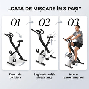 Bicicletă fitness pliabilă cu rezistență reglabilă, imaginea 7