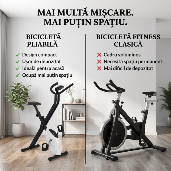 Bicicletă fitness pliabilă cu rezistență reglabilă, imaginea 8