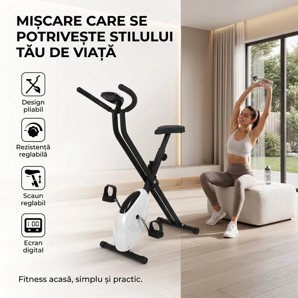 Bicicletă fitness pliabilă cu rezistență reglabilă, imaginea 9