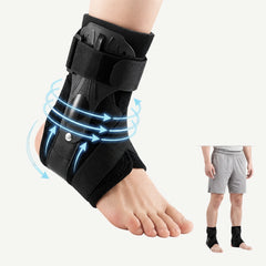 Orteza glezna cu stabilizare, arcuri otel si fixare X-Strap, ajustabila, Negru