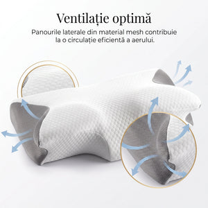 Fata de perna ergonomica Tencel, 60×40×12 cm, Alb – imaginea 6