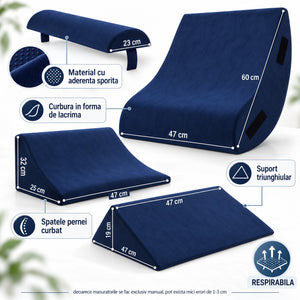 Set 4 perne ortopedice memory foam pentru recuperare, pozitie gravitate zero, ajustabile