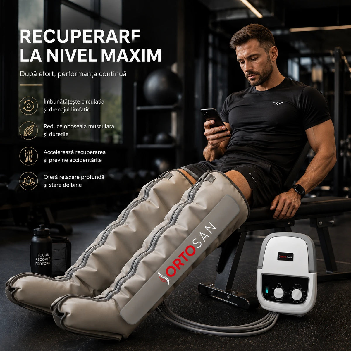Aparatul de presoterapie cu cronometru și afișaj digital