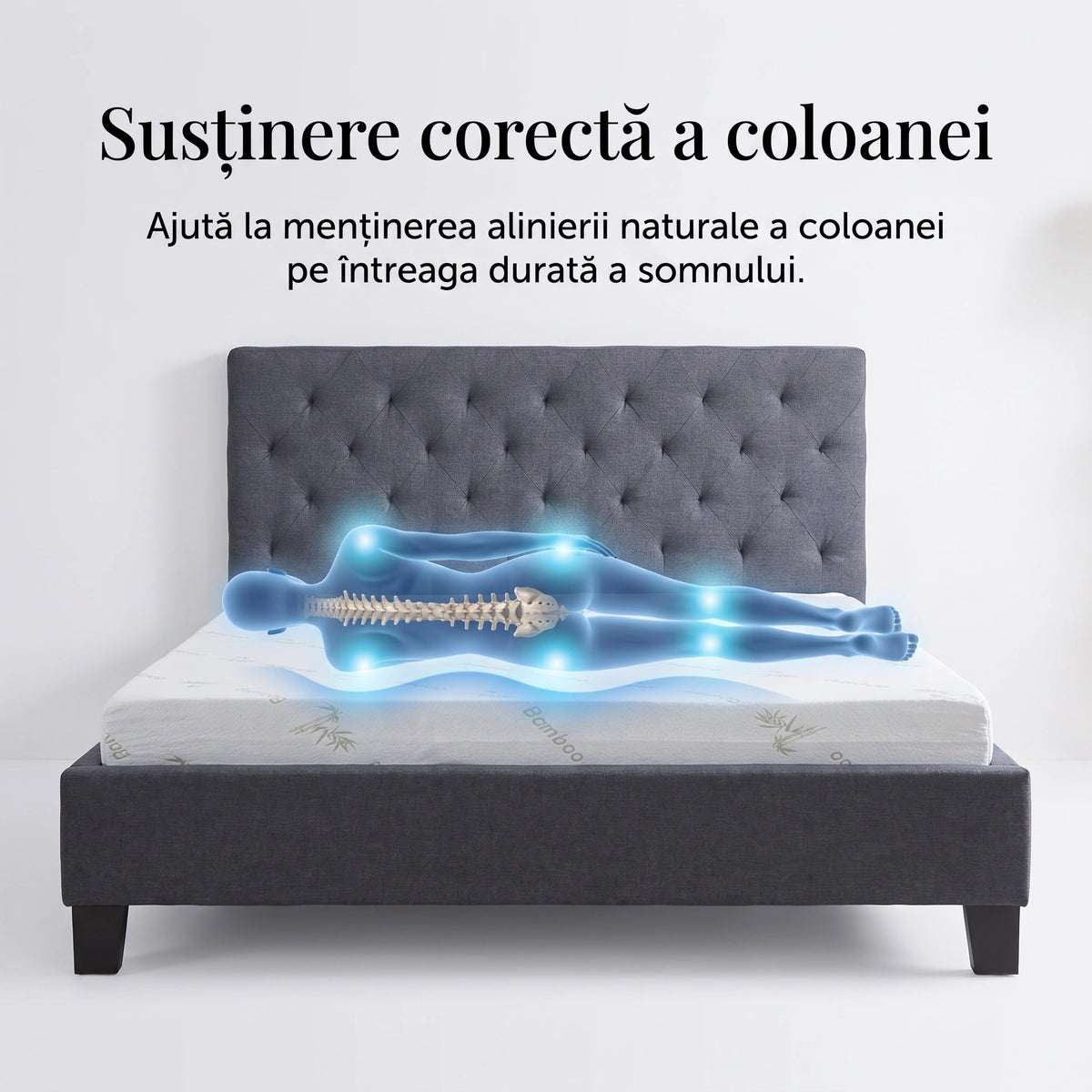 Saltea ortopedică memory foam cu 3 straturi, imaginea 6