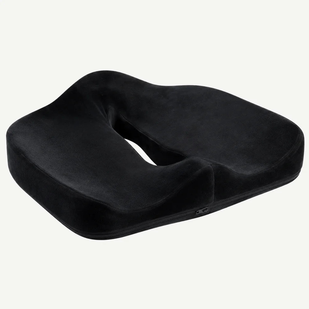 Perna ortopedica sezut memory foam cu ventilatie ORTO COCCIS Ventilation, husa catifea, fermitate normala