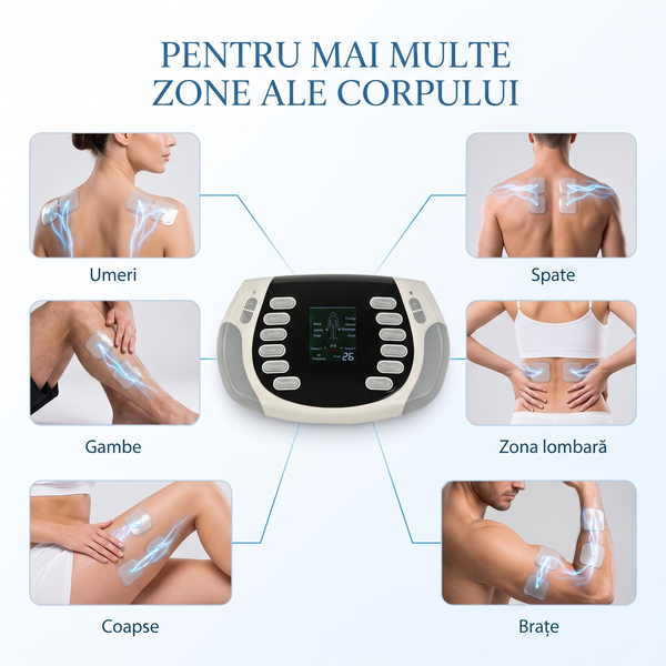 Aparatul TENS cu 15 intensități și 8 moduri