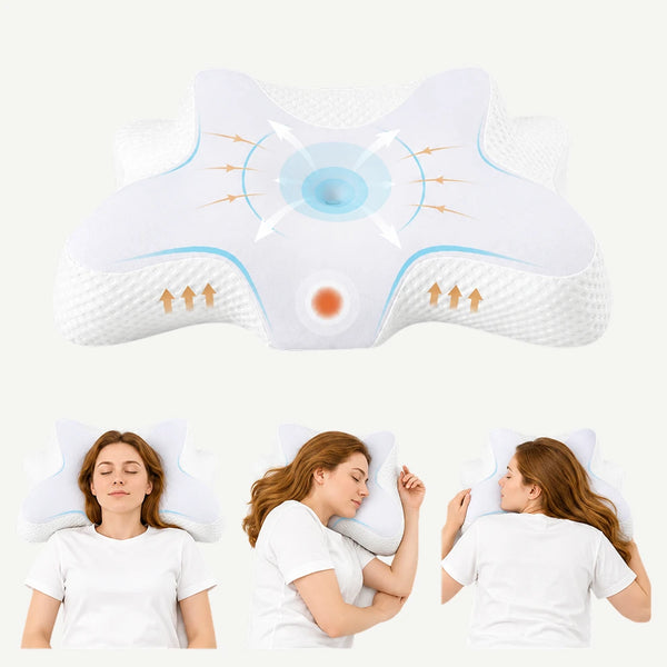 Pernă cervicală ortopedică CERVI-SAN Relax din memory foam, albă