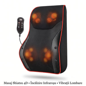 Pernă de masaj Shiatsu gât și spate cu încălzire, imaginea 4
