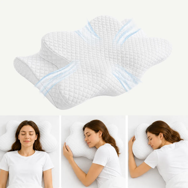 Pernă cervicală ortopedică CERVI-SAN Memory Plus cu două înălțimi