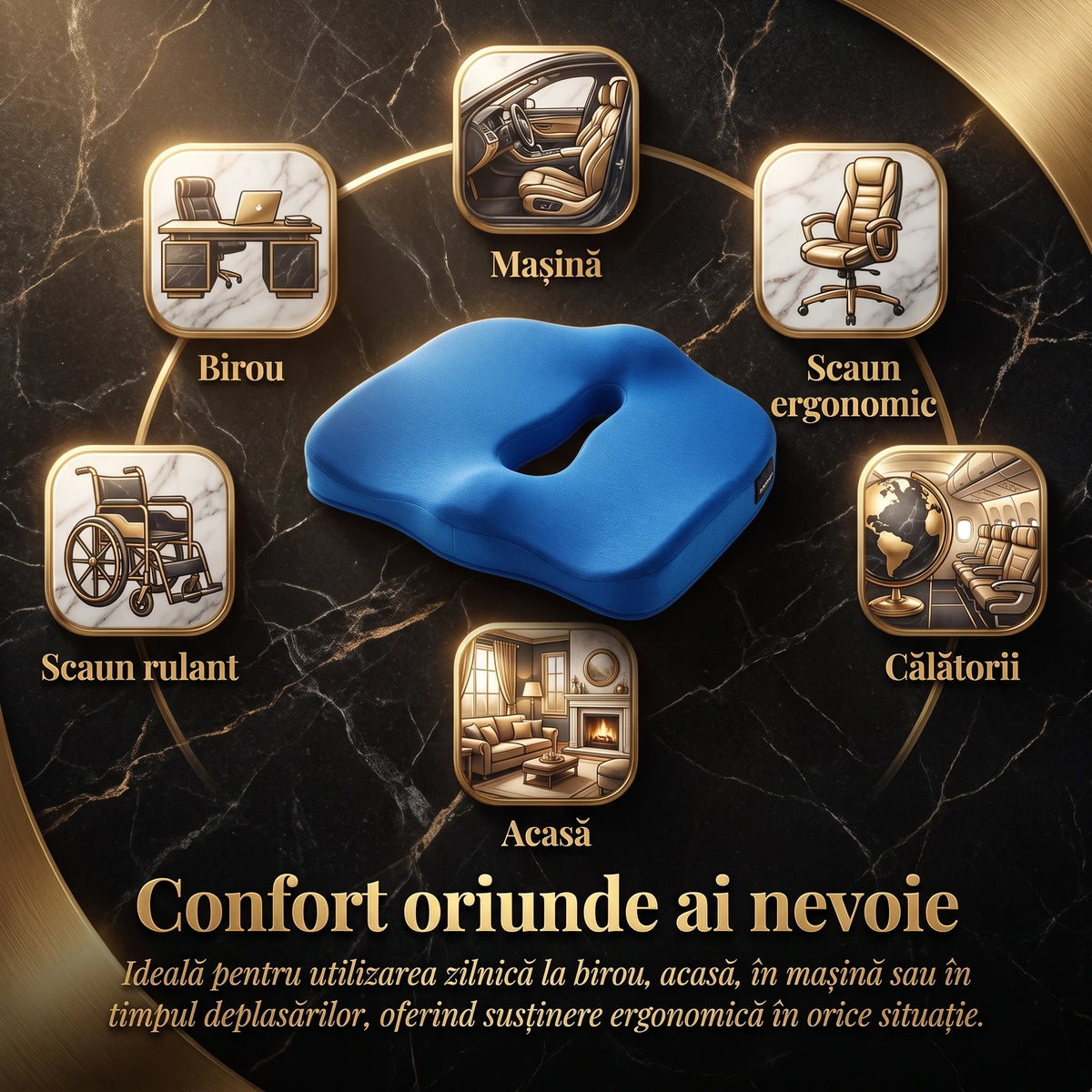 Pernă ortopedică de șezut ORTO COCCIS Plus Aero-Gel, imaginea 6