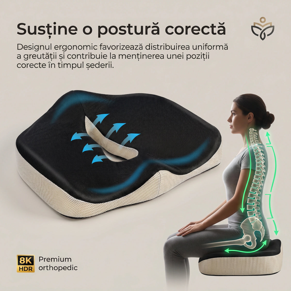 Pernă ortopedică de șezut ORTO COCCIS Extra, imaginea 6