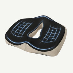 Perna ortopedica sezut memory foam cu gel ORTO COCCIS Gel Stronger, Negru