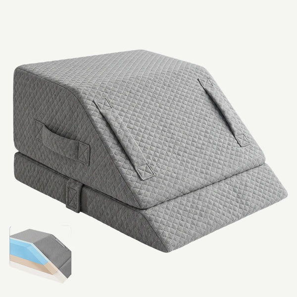 Pernă ortopedică gri pentru ridicarea picioarelor, din memory foam