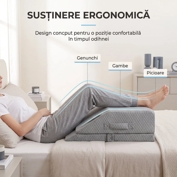 Pernă ortopedică ridicare picioare cu înălțime reglabilă, imaginea 6