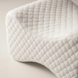 Perna ortopedica genunchi memory foam, husa bambus, Alb – imaginea 3