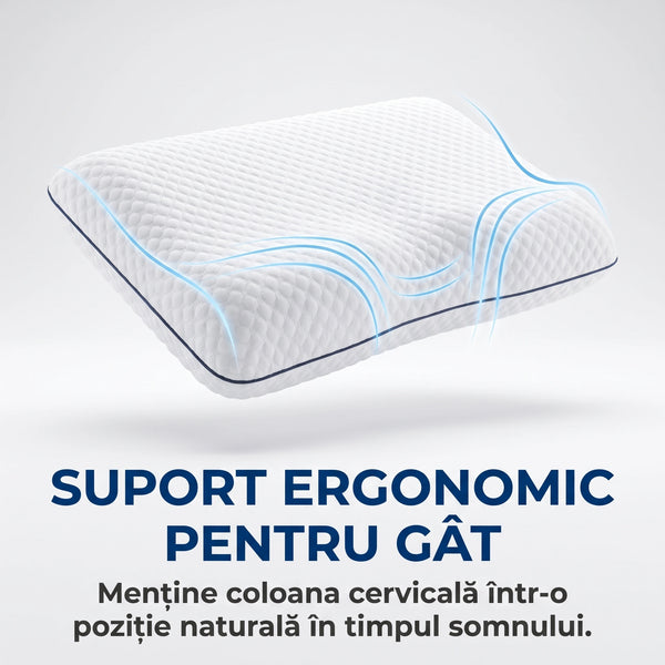 Perna ortopedica cervicala memory foam cu gel si ventilatie AERO-SAN Gel – imaginea 2