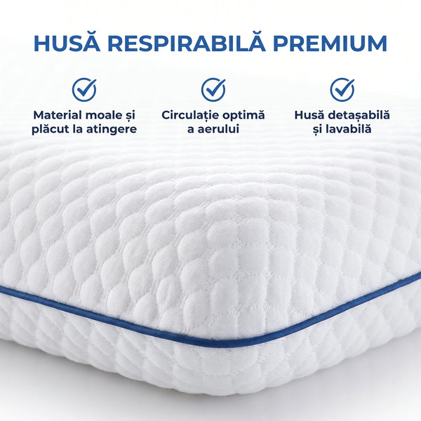 Perna ortopedica cervicala memory foam cu gel si ventilatie AERO-SAN Gel – imaginea 4